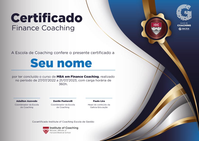 Certificado Finance Coaching