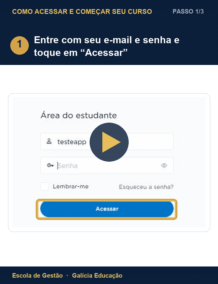 Ver video do passo a passo