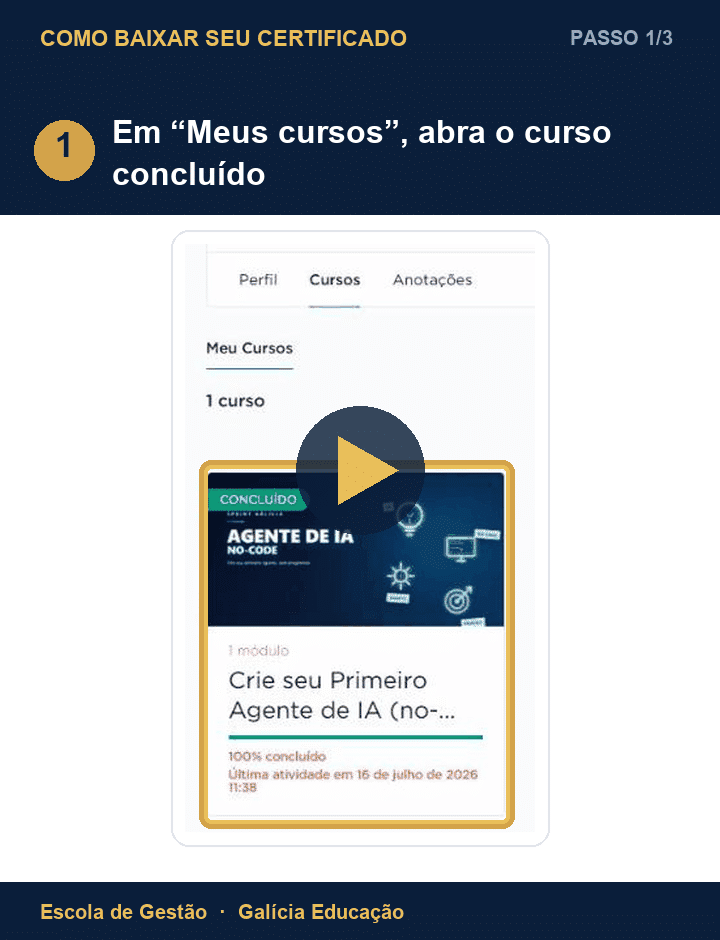 Ver video do passo a passo
