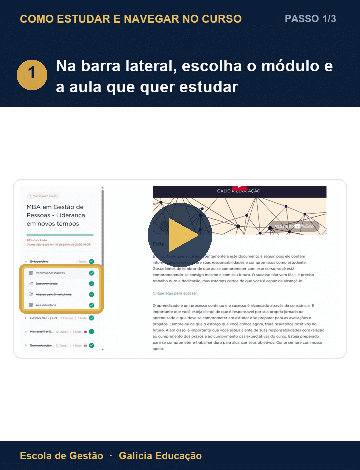 Ver video do passo a passo